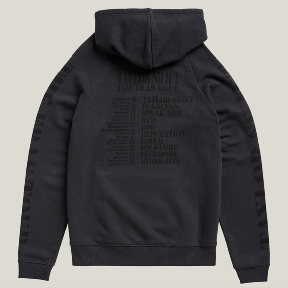 NWT TAYLOR SWIFT | THE ERAS TOUR US DATES BLACK HOODIE XL & 2XL - Picture 2 of 2